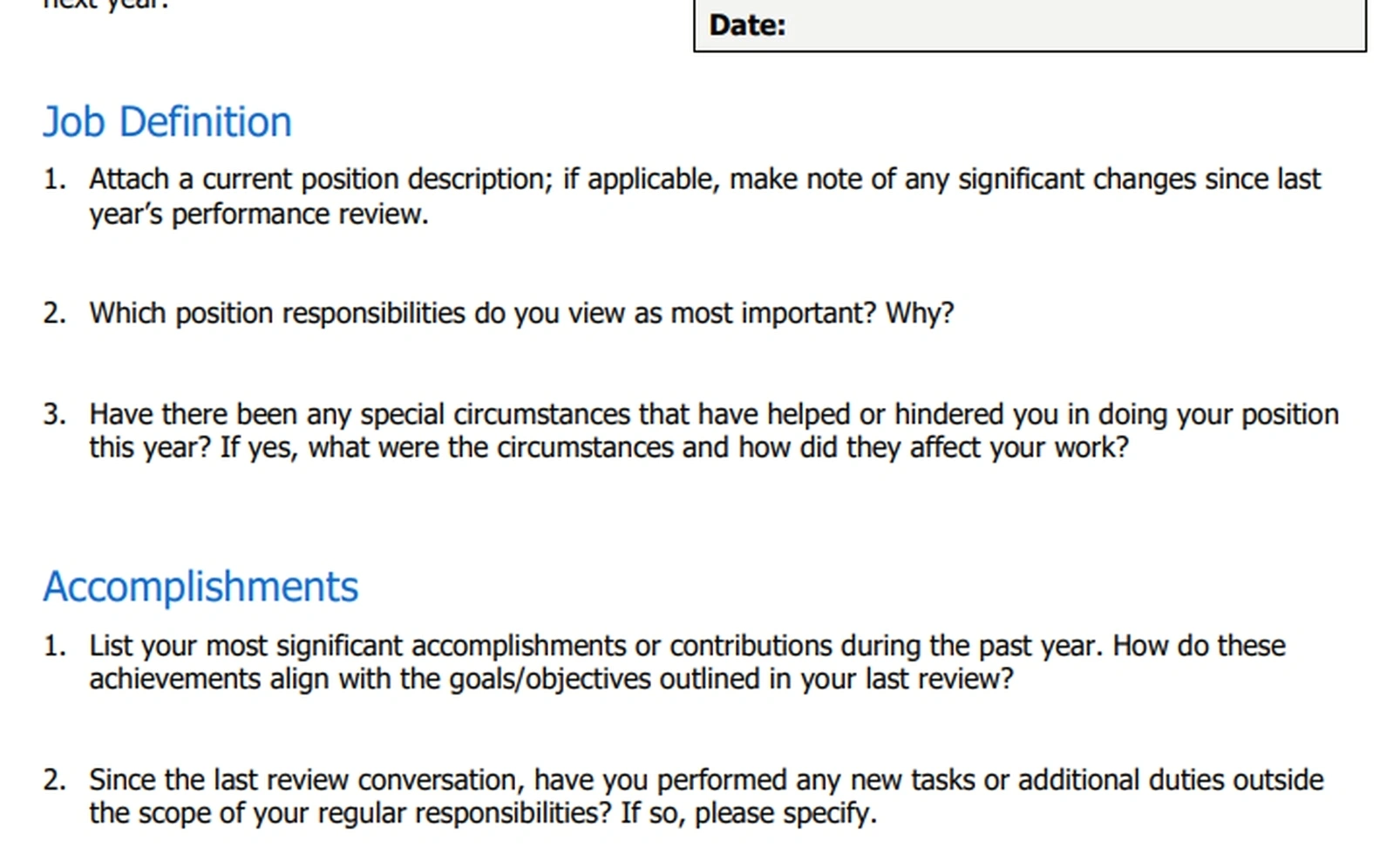 Employee evaluation coaching session